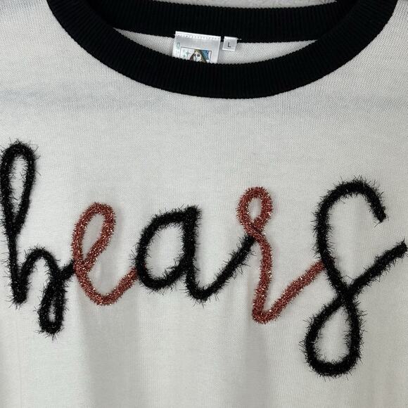 Queen of Sparkles Bears Short Sleeve Sweater Large L Black Orange - Picture 4 of 6